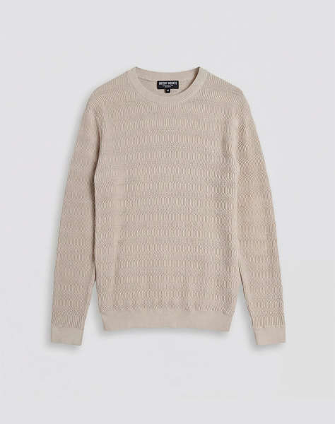 ANTONY MORATO PRE MMSW01578YA100071 SWEATER REGULAR FIT IN COMBED COTTON FINE YARN 3D JACQUARD KNITSTITCH МЪЖКИ ПУЛОВЕР
