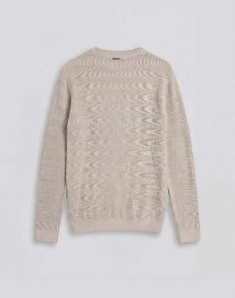 ANTONY MORATO PRE MMSW01578YA100071 SWEATER REGULAR FIT IN COMBED COTTON FINE YARN 3D JACQUARD KNITSTITCH МЪЖКИ ПУЛОВЕР