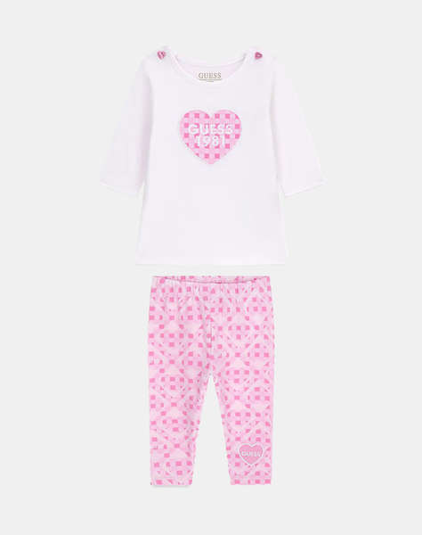 GUESS SET LS T-SHIRT+LEGGINGS ДЕТСКИ КОМПЛЕКТ GIRL