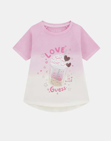 GUESS HIGH LOW DIP DYE SS T-SHIRT Детска блуза GIRL