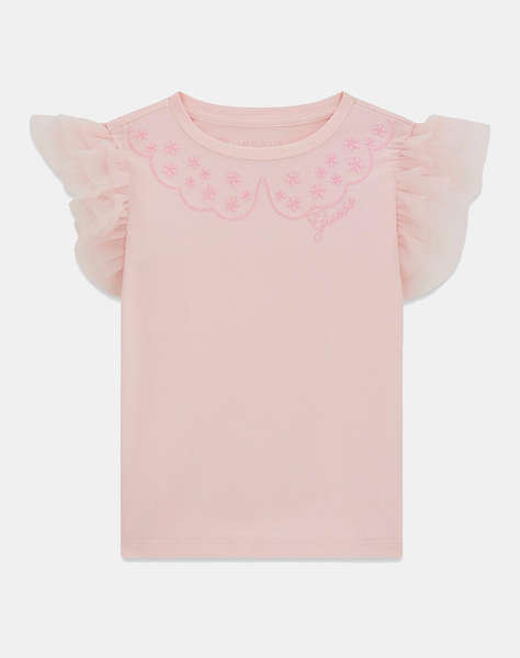 GUESS SS T-SHIRT W/MESH FRILL Детска блуза GIRL
