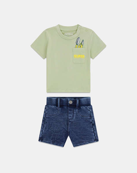 GUESS SET SS T-SHIRT+KNITDENIM SHORT ДЕТСКИ КОМПЛЕКТ BOY