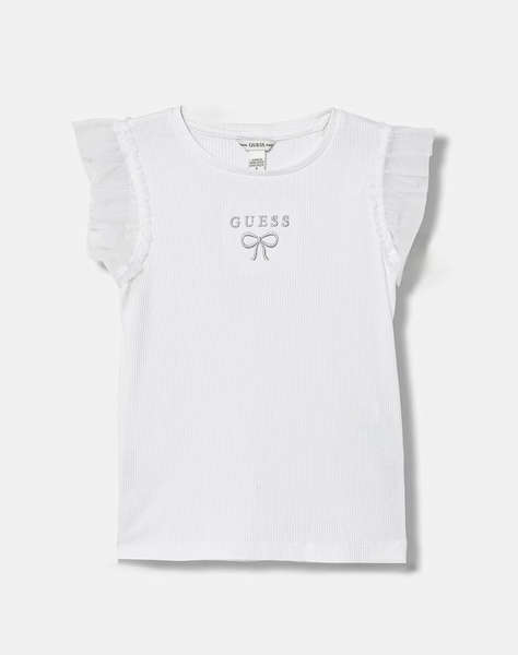 GUESS RIB SS T-SHIRT W/MESH Детска блуза GIRL