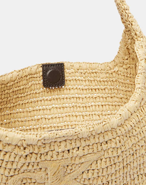 CALVIN KLEIN JEANS BOLD CK RAFFIA SM SHOULDER BAG
