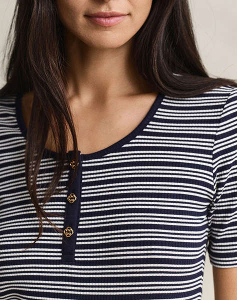 GANT БЛУЗА SLIM RIBBED SS HENLEY TOP