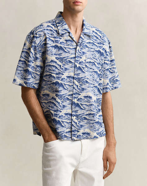 GANT SHIRT ΚΜ REL AOP CAMP COLLAR SS SHIRT