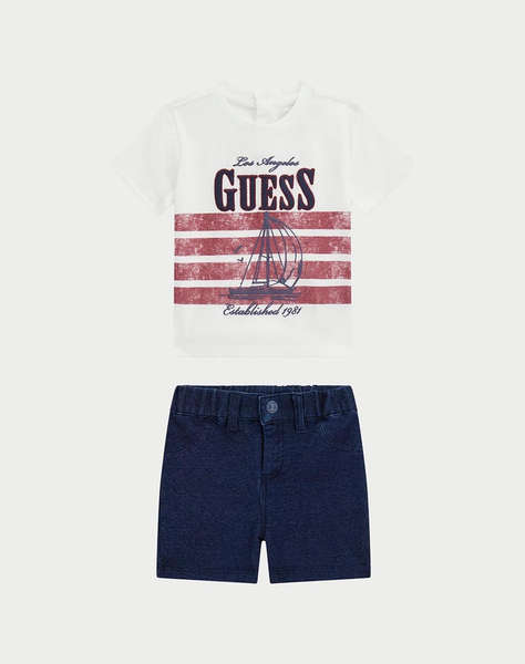 GUESS SET SS T-SHIRT+KNIT DEN SHORTS ДЕТСКИ КОМПЛЕКТ BOY