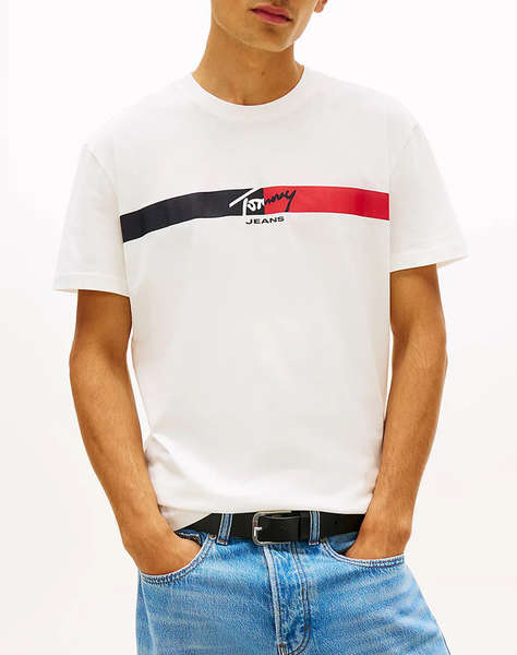 TOMMY JEANS TJM REG SIGNATURE STRIPE T EXT