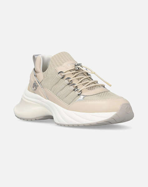 PINKO SHOES ARIEL 34 - SNEAKER CALF LEATHER/KNIT CORDA