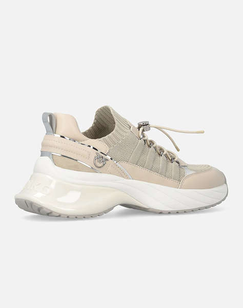 PINKO SHOES ARIEL 34 - SNEAKER CALF LEATHER/KNIT CORDA