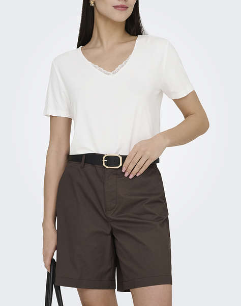 ONLY ONLRILLA S/S V-NECK LACE TOP JRS