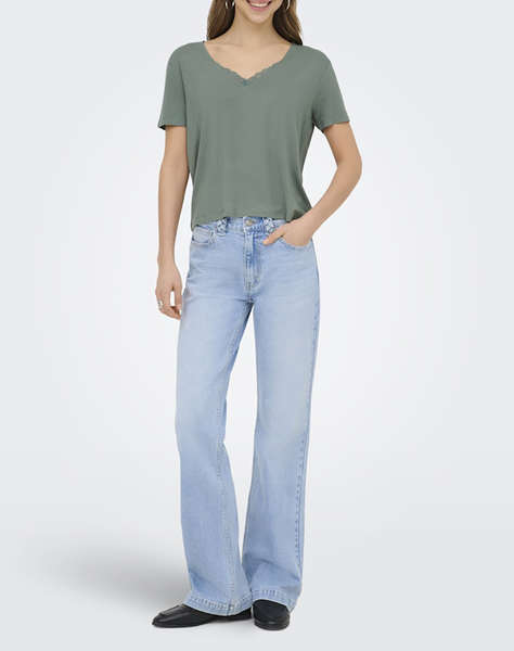 ONLY ONLRILLA S/S V-NECK LACE TOP JRS