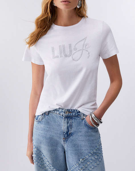 LIU JO WHITE_WA6J09_T-SHIRT MODA M/C ДАМСКА ТЕНИСКА