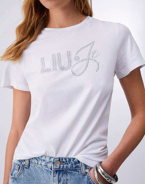 LIU JO WHITE_WA6J09_T-SHIRT MODA M/C ДАМСКА ТЕНИСКА