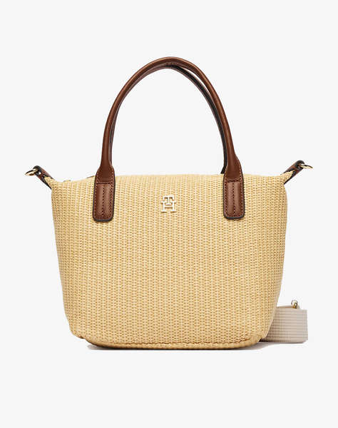 TOMMY HILFIGER POPETTE MINI TOTE RAFFIA