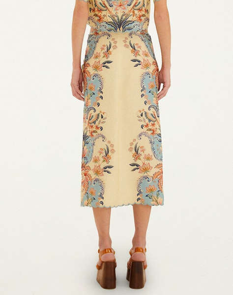 FARM RIO BOHO BEAUTY BUTTER MIDI SKIRT-BOHO BEAUTY BUTTER