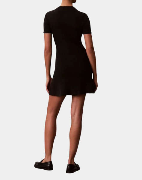 CALVIN KLEIN JEANS COTTON RIB SS MINI DRESS