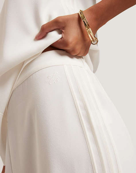 TED BAKER GORJJA Piping Detail Wide Leg Crepe Trouser