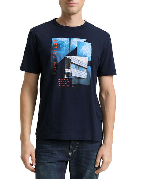 TOM TAILOR T-SHIRT WITH PHOT МЪЖКА ТЕНИСКА
