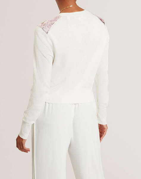 TED BAKER SISILLA Printed Woven Front Cardigan