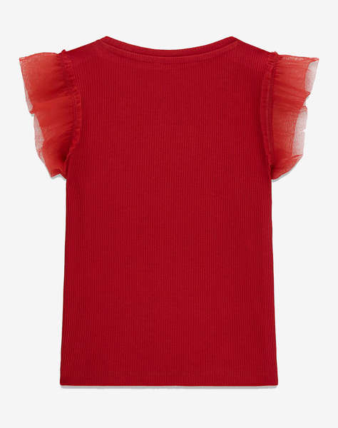 GUESS RIB SS T-SHIRT W/MESH Детска блуза GIRL