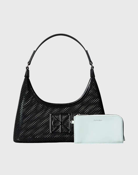 CALVIN KLEIN JEANS EMBLEM MESH SHOULDER BAG