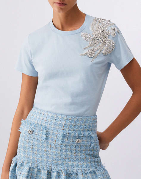 LIU JO BLACK_CA6J12_T-SHIRT C/PATCH ЖЕНСКА БЛУЗА