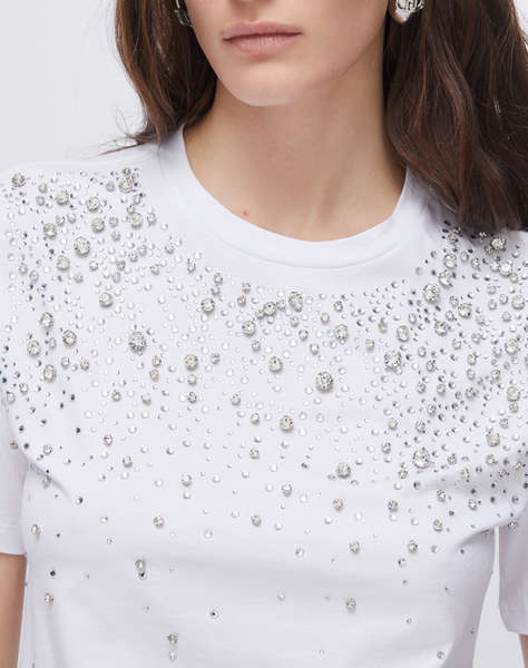 LIU JO BLACK_CA6J10_T-SHIRT MEZZA MANICA + CASTONI ЖЕНСКА БЛУЗА