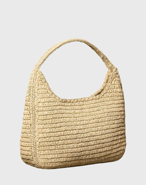 CALVIN KLEIN JEANS BOLD CK RAFFIA LG SHOULDER BAG