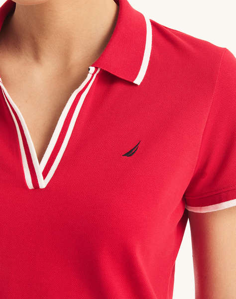 NAUTICA BLOUSE POLO ΚΜ S/S TIPPED SPLIT NECK OCEAN POLO