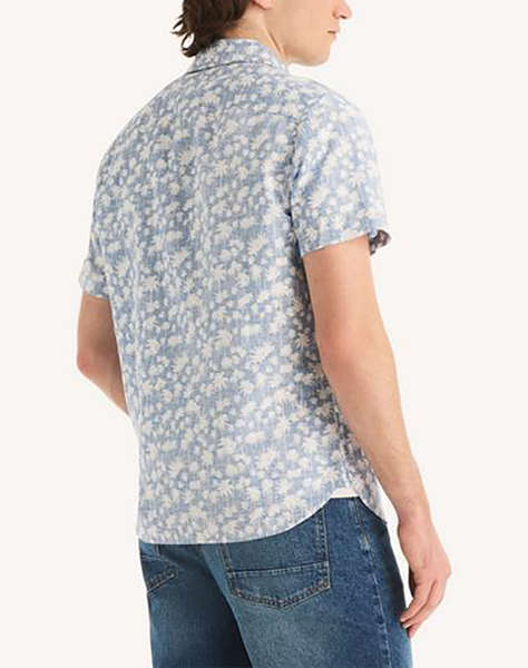NAUTICA SHIRT KM S/S LINEN REVERSE PRINT