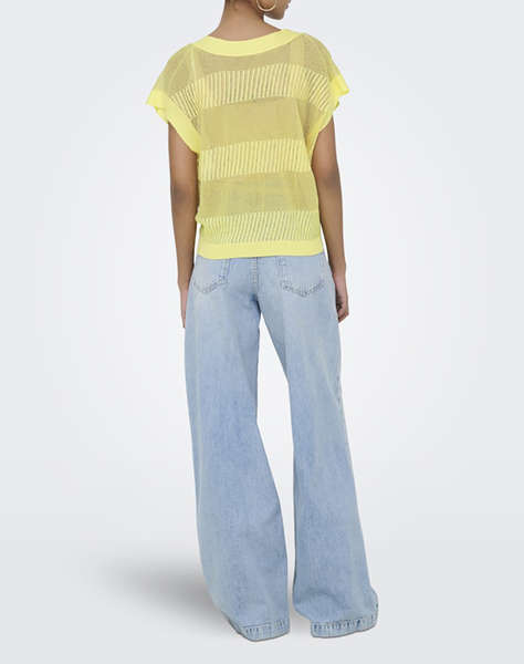 ONLY ONLNOELLE SS STRUCTURE GLITTER VNECK KNT