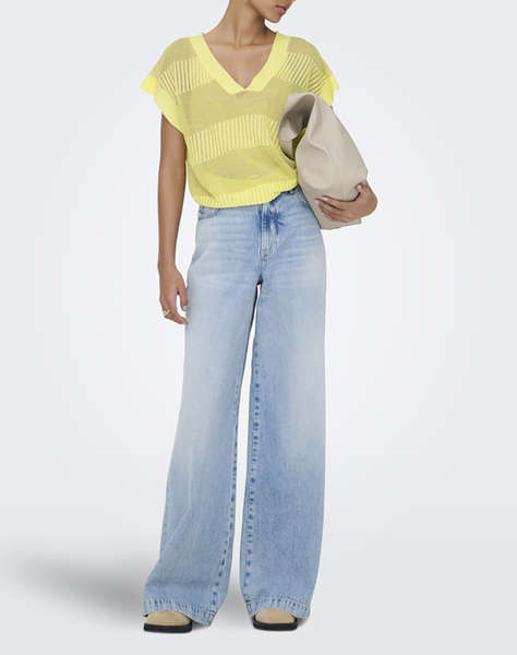 ONLY ONLNOELLE SS STRUCTURE GLITTER VNECK KNT