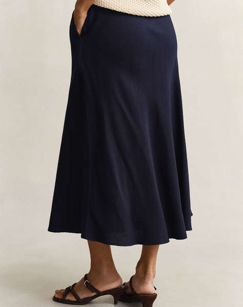 GANT SKIRT FLARED LINEN BLEND SKIRT