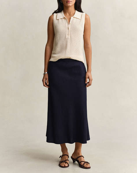 GANT SKIRT FLARED LINEN BLEND SKIRT