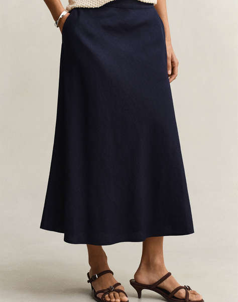 GANT SKIRT FLARED LINEN BLEND SKIRT
