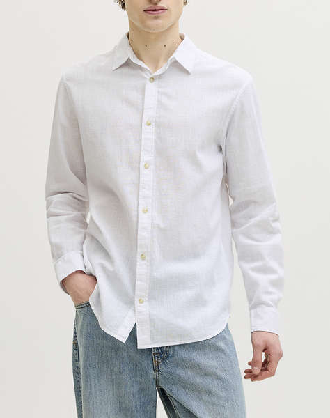JACK&JONES JJESUMMER LINEN BLEND SHIRT L/S SN