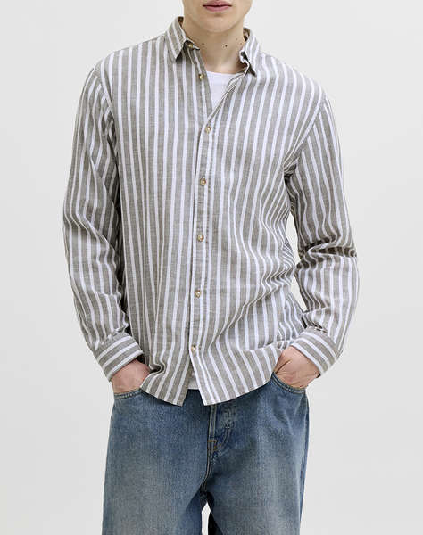 JACK&JONES JJESUMMER LINEN BLEND SHIRT L/S SN