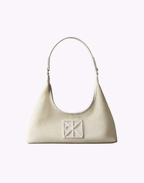 CALVIN KLEIN JEANS EMBLEM MESH SHOULDER BAG