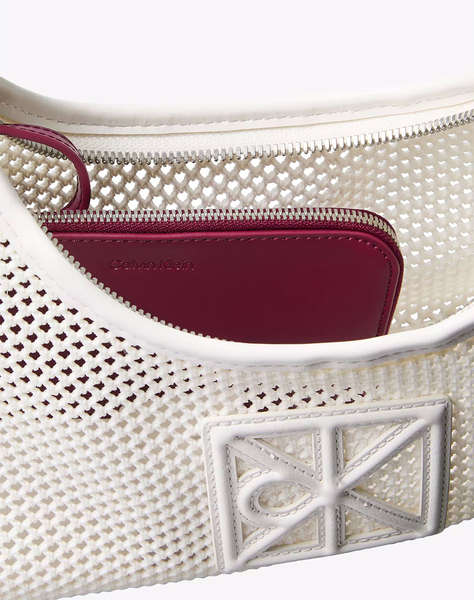 CALVIN KLEIN JEANS EMBLEM MESH SHOULDER BAG