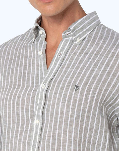 THE BOSTONIANS SHIRT ACORN LINENREGULAR FIT Stripe LINEN Button-down Regular Fit