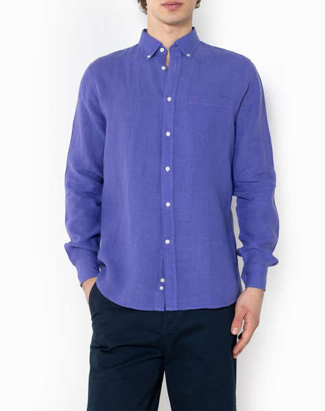 THE BOSTONIANS РИЗА REGULAR FIT Plain LINEN Button-down Regular Fit