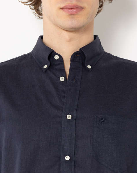 THE BOSTONIANS РИЗА REGULAR FIT Plain LINEN Button-down Regular Fit
