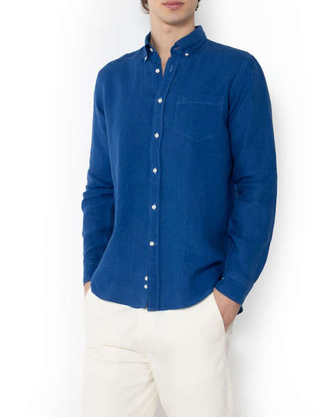 THE BOSTONIANS РИЗА REGULAR FIT Plain LINEN Button-down Regular Fit