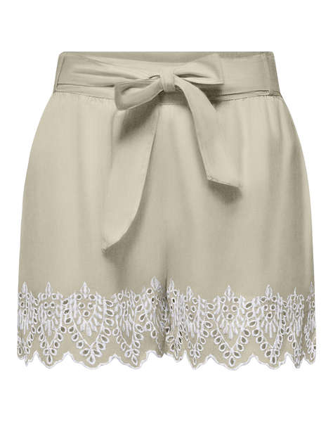 ONLY ONLTULUM EMB LOOSE BELT SHORTS WVN