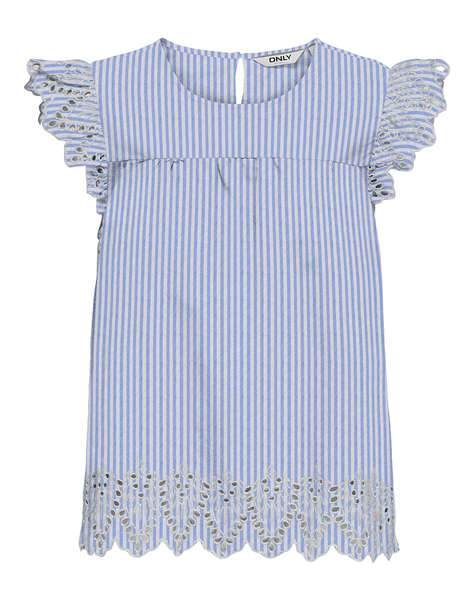 ONLY ONLTULUM EMB S/S TOP WVN