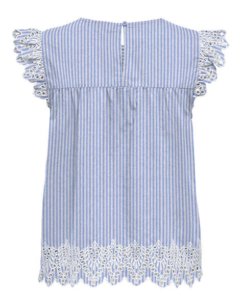 ONLY ONLTULUM EMB S/S TOP WVN