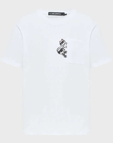 KARL LAGERFELD IKON PEEK A BOO POCKET T-SHIRT