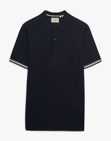 SUPERDRY D2 STUD KNITTED TEXTURE S/S POLO MEN''S BLOUSE