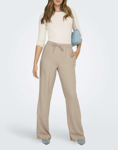 ONLY ONLGOA MW LINEN BL PULL-UP PANT CC PNT